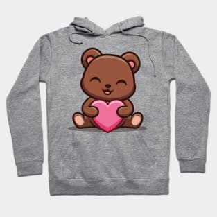 Cute Kawaii Teddy with Heart Hoodie